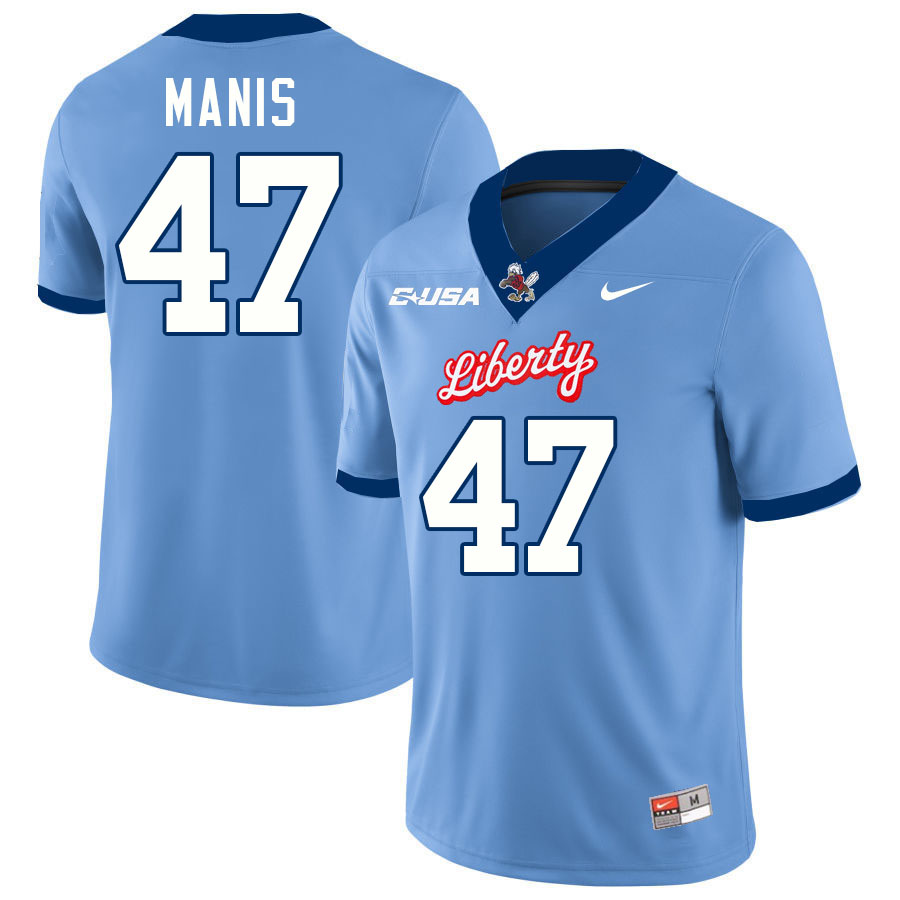 Liberty Flames #47 Ryan Manis College Football Jerseys Stitched-Light Blue